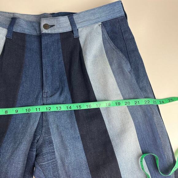 Tommy Remixed Patchwork Jeans Tommy Hilfiger Size 3 (16) 35inX27.5in High Rise‎ - Picture 11 of 16